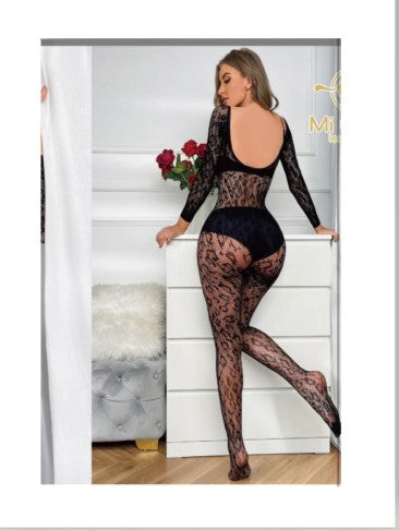 Enterito de Encaje sexy Premium, negro