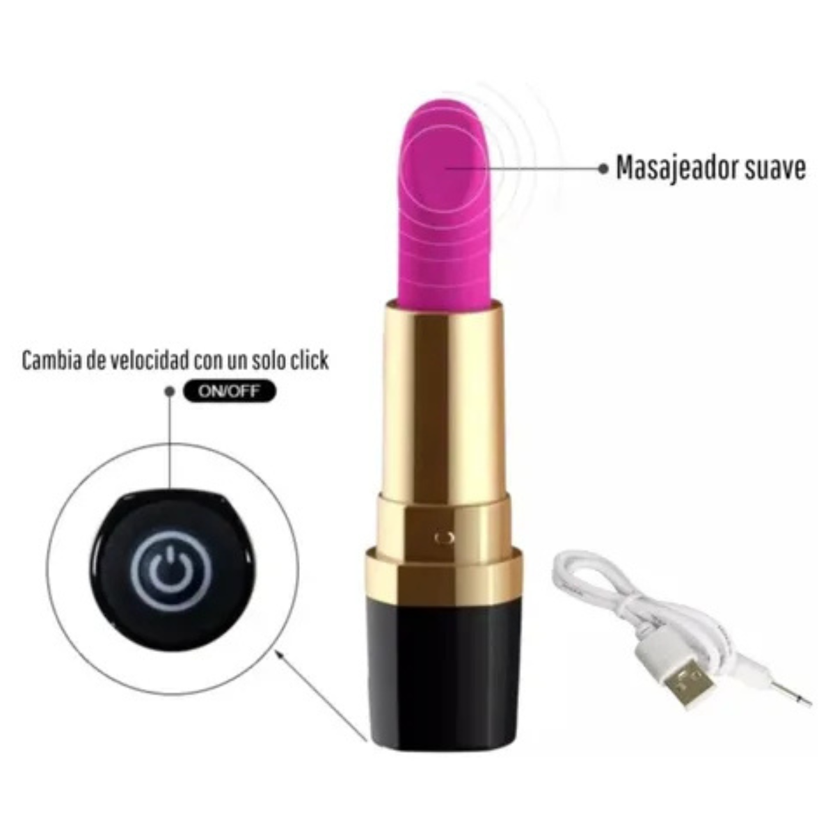 LABIAL VIBRADOR, Discreto, Recargable