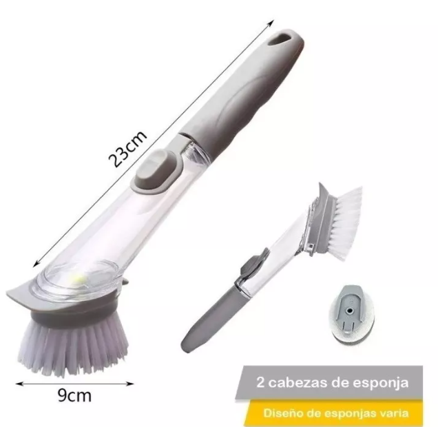 CEPILLO DISPENSADOR JABON, PARA LIMPIEZA HOGAR