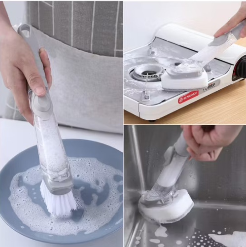 CEPILLO DISPENSADOR JABON, PARA LIMPIEZA HOGAR