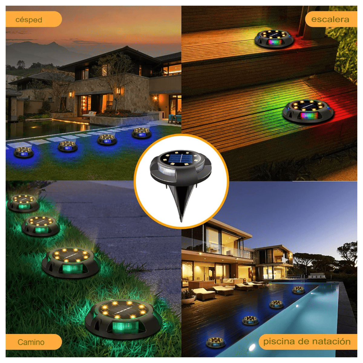 Kit de 4 Estacas Solares Para Jardín
