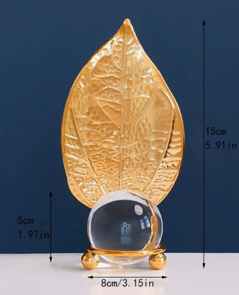 DECO HOME BOLA CRISTAL CON HOJA DE ORO