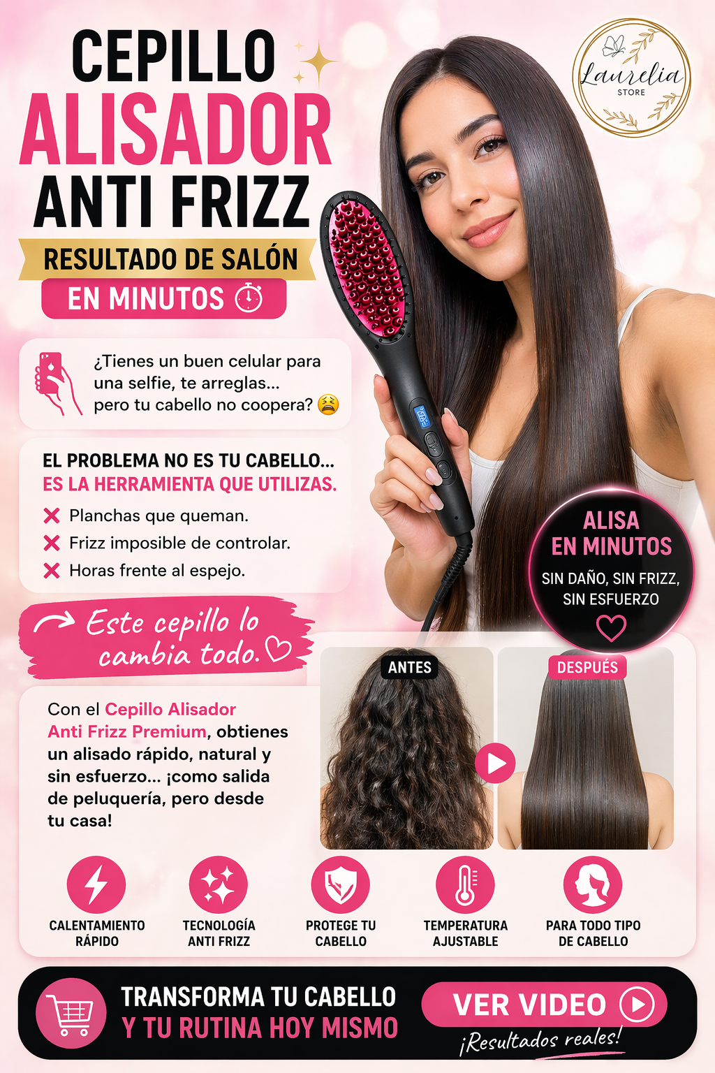CEPILLO ALISADOR ANTI FRIZZ PREMIUM